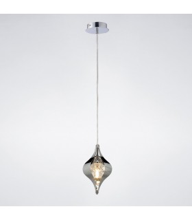 Ceiling Pendant 1 Light Polished Chrome, Crystal - 2