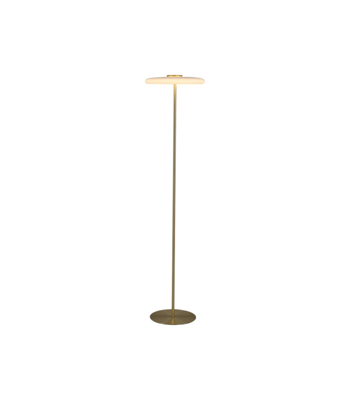 Record Floor Lamp Gold White Glass-3
