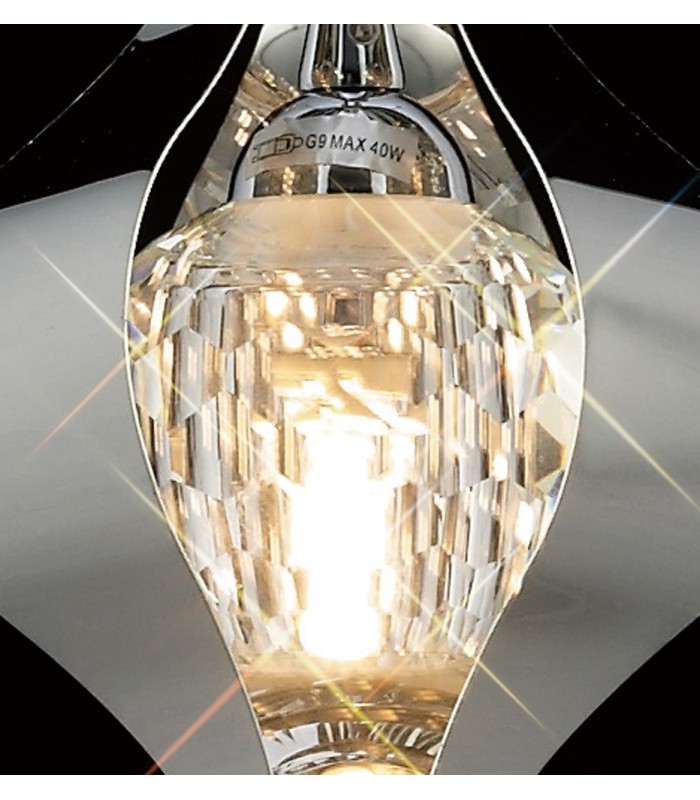 Ceiling Pendant 1 Light Polished Chrome, Crystal - 4