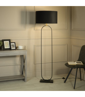 Modish Floor Lamp Black Black Shade 1x E27-2