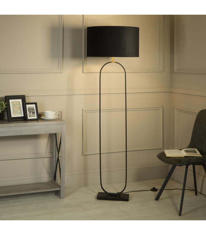 Modish Floor Lamp Black Black Shade 1x E27-2