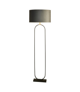 Modish Floor Lamp Black Dark Grey Shade 1x E27-1