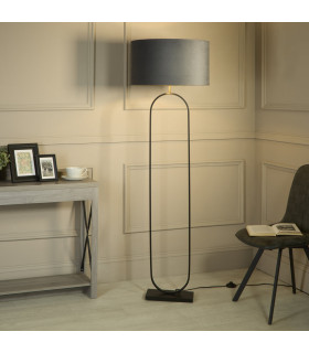 Modish Floor Lamp Black Dark Grey Shade 1x E27-2