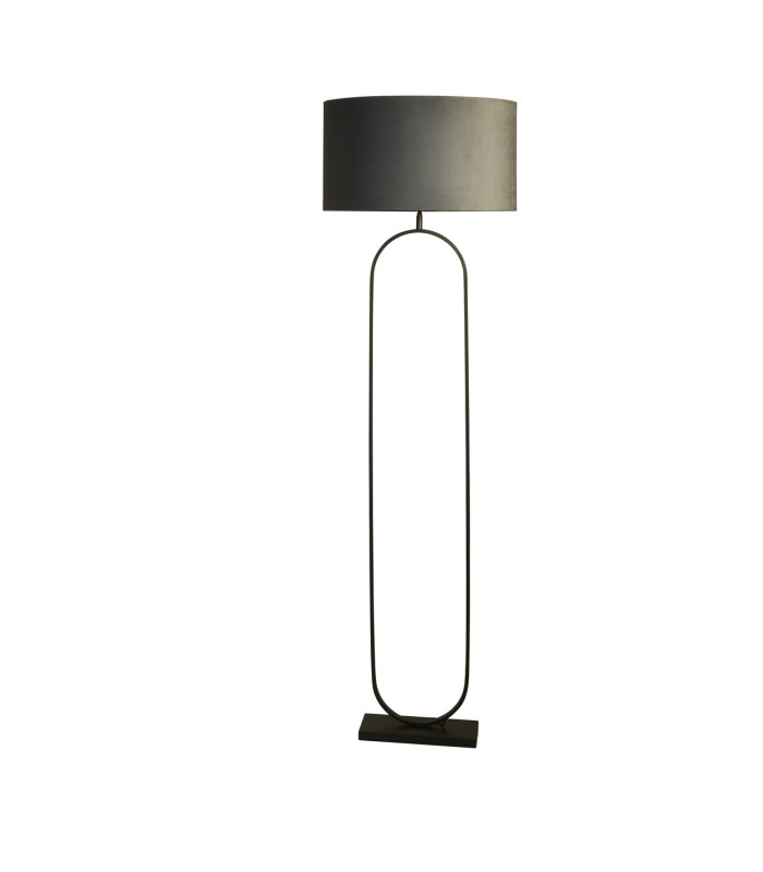 Modish Floor Lamp Black Dark Grey Shade 1x E27-4