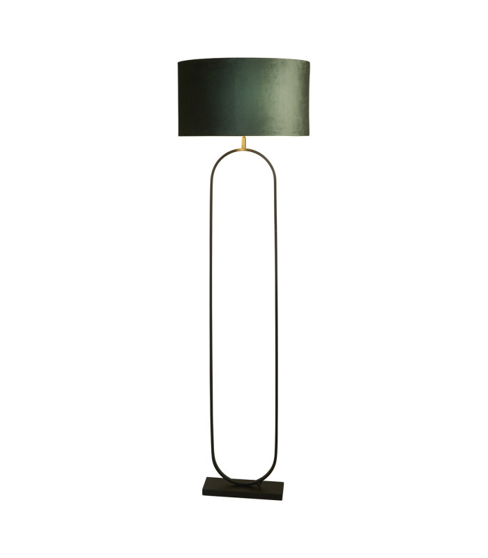 Modish Floor Lamp Black Green Shade 1x E27-1