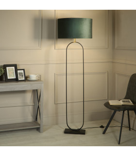 Modish Floor Lamp Black Green Shade 1x E27-2