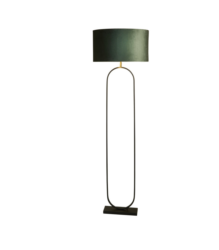 Modish Floor Lamp Black Green Shade 1x E27-3
