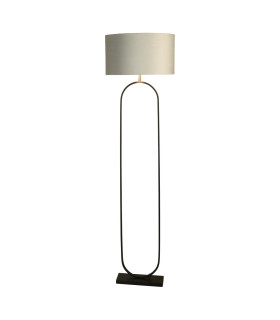 Modish Floor Lamp Black Light Grey Shade 1x E27-1
