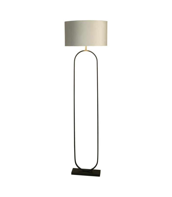 Modish Floor Lamp Black Light Grey Shade 1x E27-1