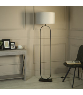 Modish Floor Lamp Black Light Grey Shade 1x E27-2
