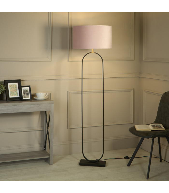 Modish Floor Lamp Black Pink Shade 1x E27-2