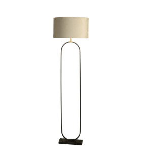 Modish Floor Lamp Black Taupe Shade 1x E27-1