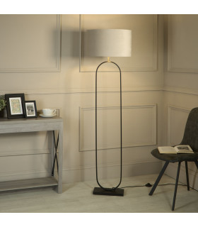 Modish Floor Lamp Black Taupe Shade 1x E27-2
