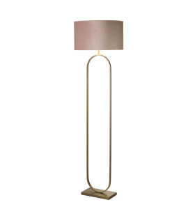 Modish Floor Lamp Bronze Pink Shade 1x E27-3