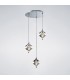 Ceiling Cluster Pendant Round 3 Light Polished Chrome, Crystal - 2