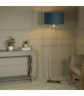 Modish Floor Lamp Bronze Teal Shade x E27-2