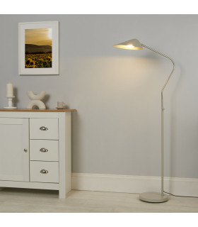 Swan Floor Lamp Chrome & White 1x E27-2