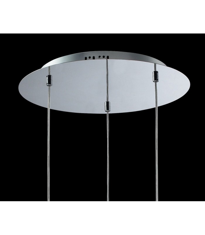 Ceiling Cluster Pendant Round 3 Light Polished Chrome, Crystal - 5
