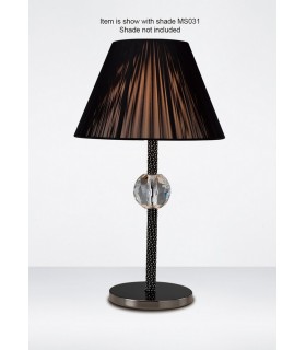 Table Lamp 1 Light (SHADE SOLD SEPARATELY) Black Chrome, Crystal - 2