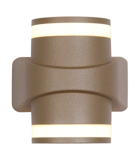 Grip LED Outdoor Up Down Wall Light Gold IP65-1