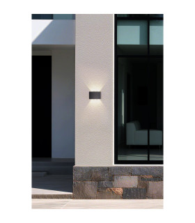 Shadows LED Outdoor Up Down Wall Light Black Aluminum IP44-2