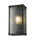 Cincinnati Outdoor Up Down Wall Lamp Aluminium Clear Ribbed Glass IP44 1x E27-1