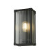 Cincinnati Outdoor Up Down Wall Lamp Aluminium Clear Ribbed Glass IP44 1x E27-3