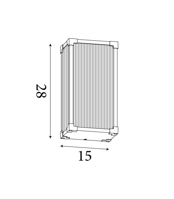 Cincinnati Outdoor Up Down Wall Lamp Aluminium Clear Ribbed Glass IP44 1x E27-6