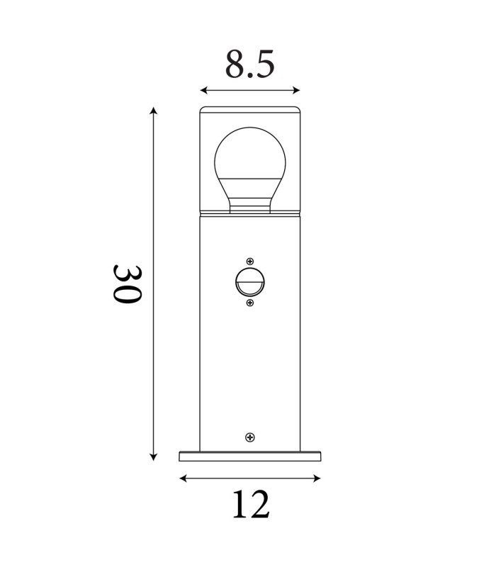 Colourado LED Outdoor Bollard Aluminium IP44 1x E27-6