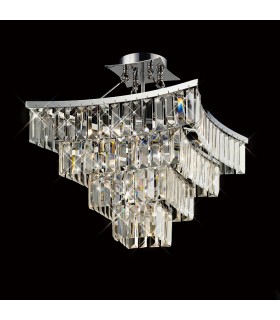 Semi Flush Ceiling 5 Light Polished Chrome, Crystal - 2