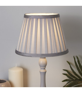 Raye Taper Pleat Silk Shade 20cm Silver-2