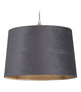 Velvet Drum Shade 30cm Charcoal-1