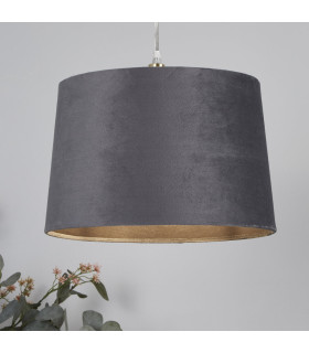 Velvet Drum Shade 30cm Charcoal-2
