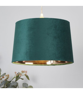 Velvet Drum Shade 30cm Emerald-2
