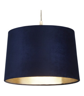 Velvet Drum Shade 30cm Navy-1