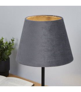 Velvet Drum Shade 20cm Charcoal-2