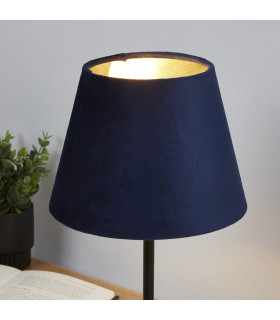 Velvet Drum Shade 20cm Navy-2