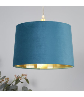 Velvet Drum Shade 30cm Teal-2