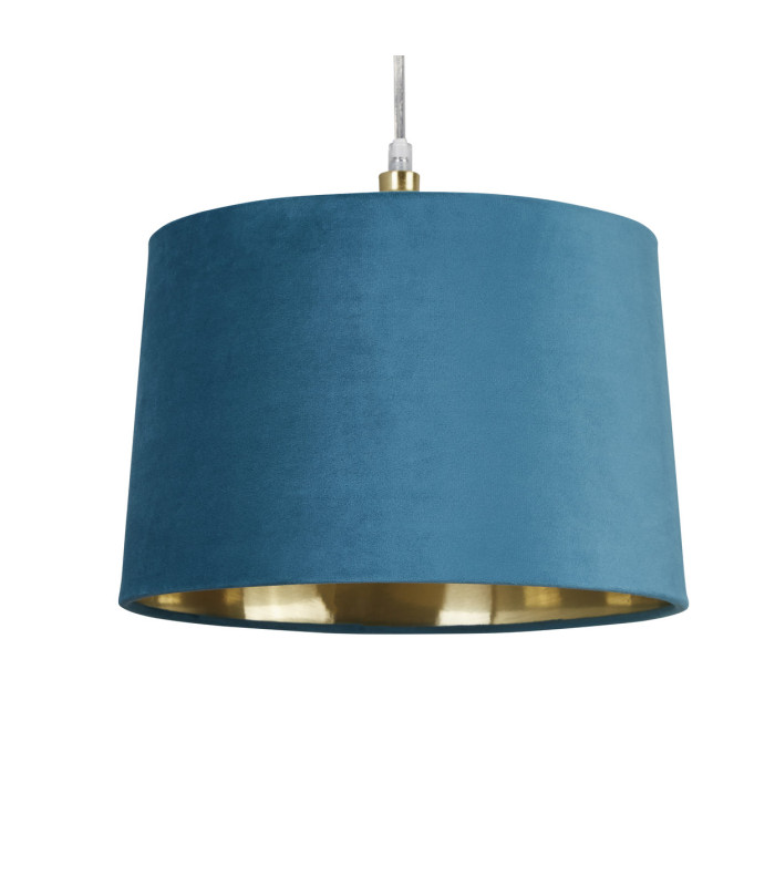 Velvet Drum Shade 30cm Teal-4