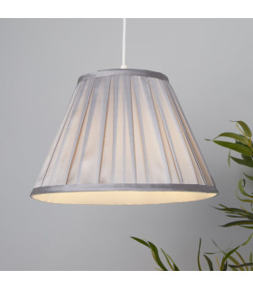 Raye Taper Pleat Silk Shade 30cm Silver-2