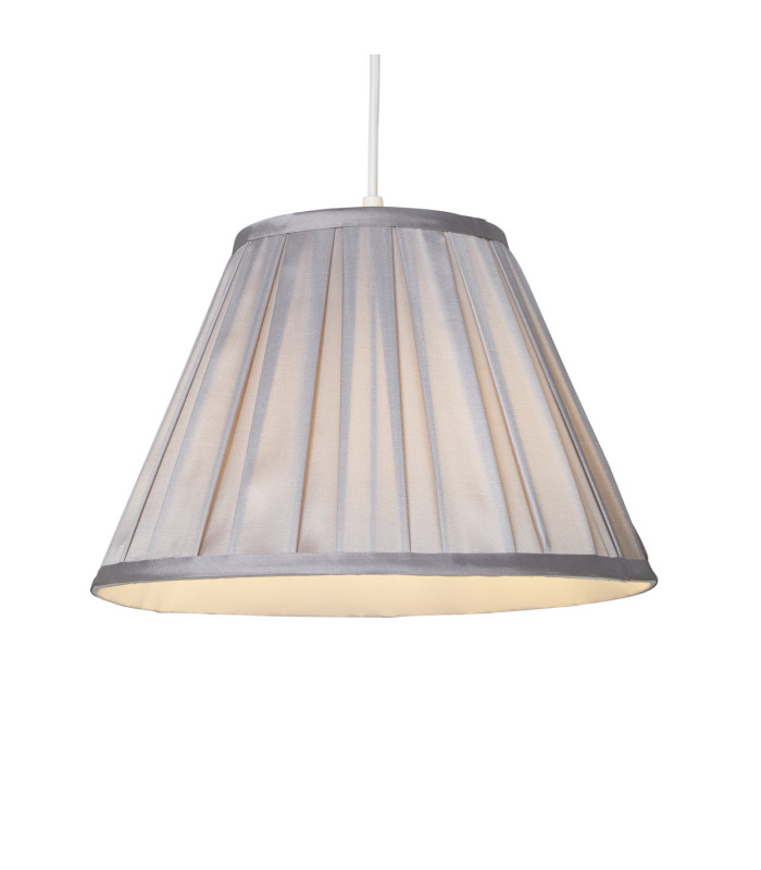 Raye Taper Pleat Silk Shade 30cm Silver-3