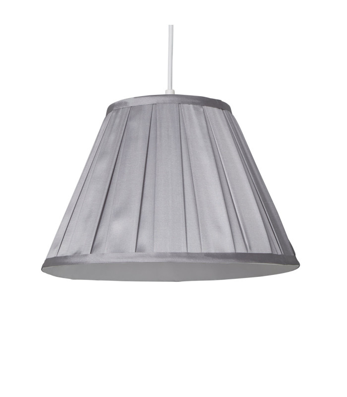 Raye Taper Pleat Silk Shade 30cm Silver-4
