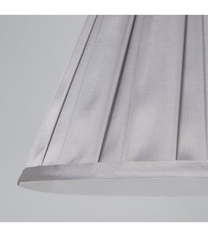 Raye Taper Pleat Silk Shade 30cm Silver-5