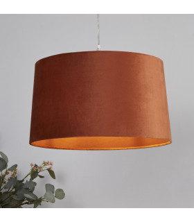 Velvet Drum Shade 40cm Burnt Orange-2