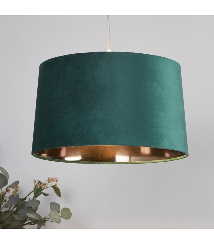 Velvet Drum Shade 40cm Emerald-2