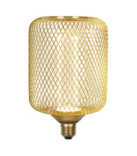 Wire Mesh Effect Drum Lamp Gold 1x E27-1
