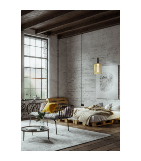 Wire Mesh Effect Drum Lamp Gold 1x E27-2