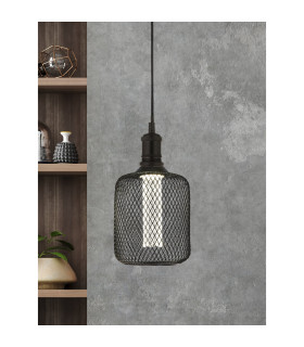 Wire Mesh Effect Drum Lamp Black 4.5W 4000K 1x E27-2