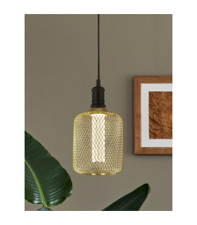 Wire Mesh Effect Drum Lamp Gold 4.5W 4000K 1x E27-2