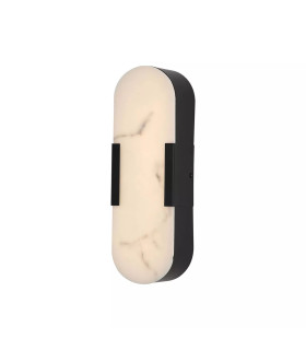 Opaline Integrated LED Wall Light Matt Black Marble Resin IP44 14W 3000K-1